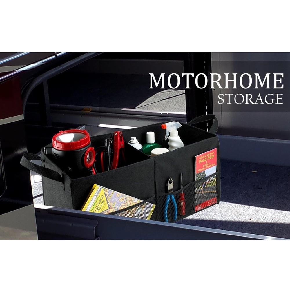 Fold Away Car Trunk Organizer, Black, 22" x 10" x 11", Non-Slip - Picture 6 of 16